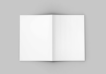 A3 half-fold brochure blank white template for mock up and presentation design. 3d illustration.