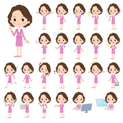 Pink suit business middle aged women_1