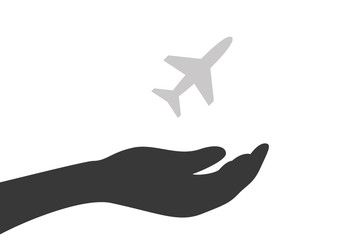 Hand hält Flieger