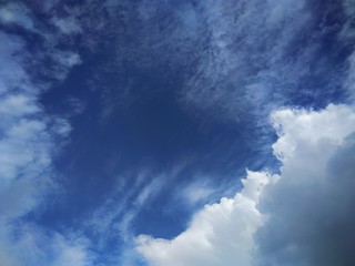cloudy and blue sky with copy space