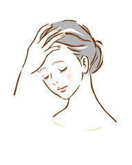 女性　白髪　髪　ヘアトラブル　美容