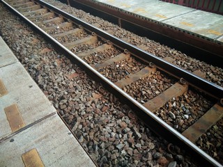 railway track at train station