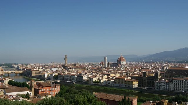 Florence Time lapse view from Piazzale Michelangelo Italy