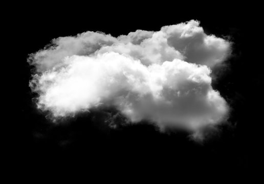 Realistic cloud shape isolated over black background