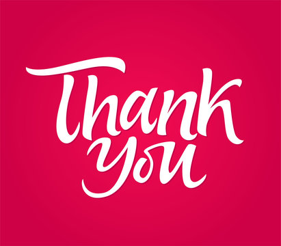 Thank you - vector drawn brush pen lettering message
