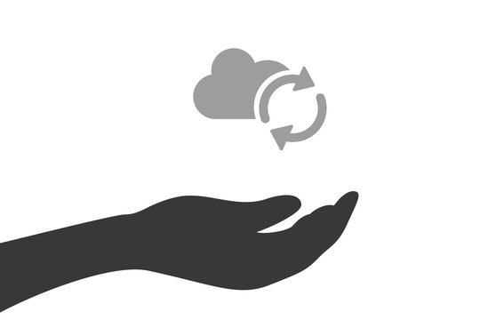 Hand hält Wolke - Daten aktualisieren