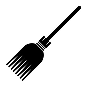 witch broomstick icon isolated