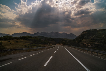 Naklejka premium Beautiful mountain road through Montenegro