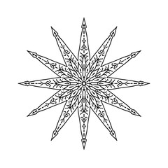Obraz premium Star in decorative style. Stock line vector illustration. 