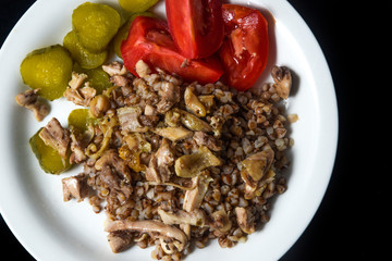 buckwheat cucumber and tomatoes