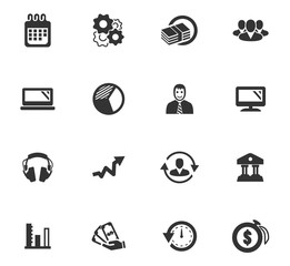 Business management and human resources icons set