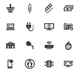 Electronic repair icons set