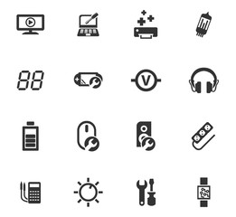 Electronic repair icons set