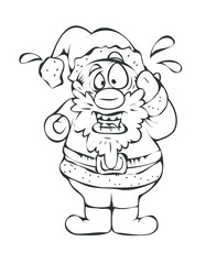 Surprised Cartoon Santa  - clip-art vector illustration