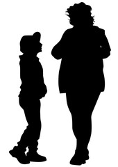 Families with little child on white background