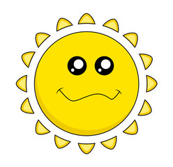 Cartoon Sun Face  cute - clip-art vector illustration