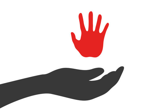 Hand hält Handfläche - Verbot