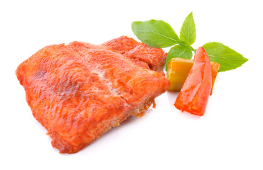 Fish fillet on a white background