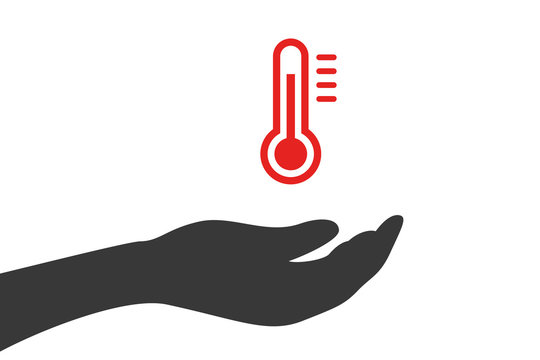 Hand hält Thermometer warm