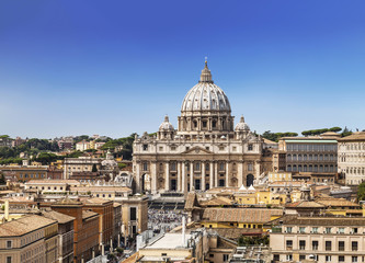 View from above of the Vatican and St. Peter's Cathedral