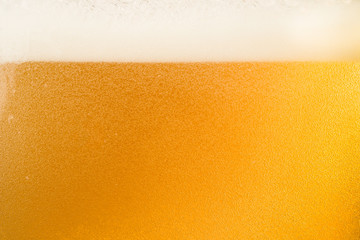 Close up bubble of beer in glass for background