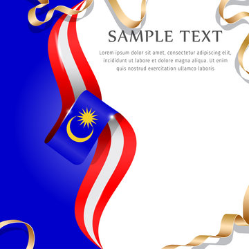 Abstract background flag. Background flag ribbon for liberty, national event, celebration, brochure, slide show, and general election. Abstract color background Malaysia  flag ribbon vector.