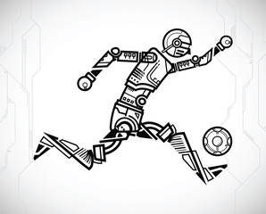 Obraz premium robot playing soccer