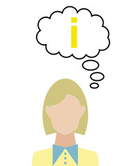 Frau überlegt - Information - Beratung