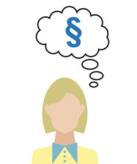 Frau überlegt - Paragraph - Gesetz