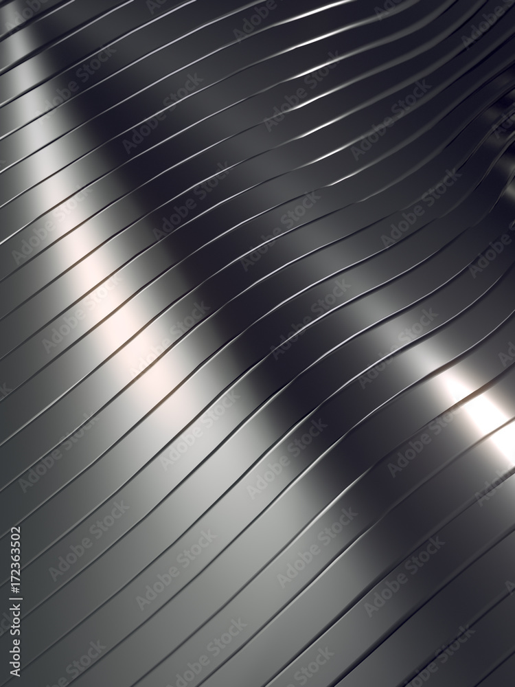 Aufkleber Wave band abstract background surface 3d rendering