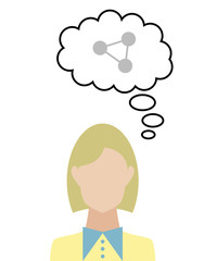 Frau überlegt - Verbindung