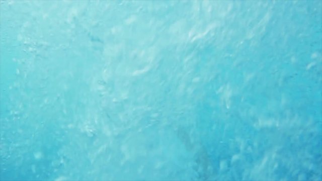A huge number of air bubbles under the water work Jacuzzi slow motion