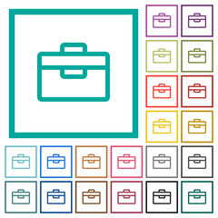 Toolbox flat color icons with quadrant frames