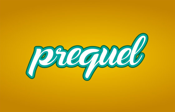 prequel word text logo icon typography design green yellow