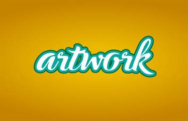 artwork word text logo icon typography design green yellow