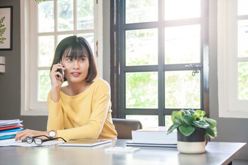 Young girls in office