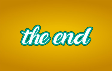 the end word text logo icon typography design green yellow