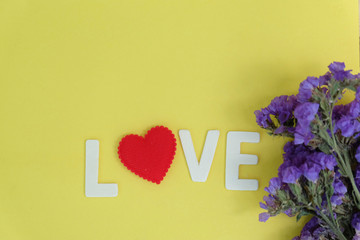 Love note with flowers