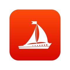 Sailing ship icon digital red