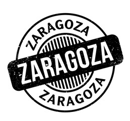Zaragoza rubber stamp. Grunge design with dust scratches. Effects can be easily removed for a clean, crisp look. Color is easily changed.
