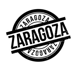 Zaragoza rubber stamp. Grunge design with dust scratches. Effects can be easily removed for a clean, crisp look. Color is easily changed.