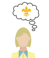 Frau überlegt - Ornament