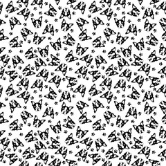Cute kids pattern for girls and boys. Colorful dogs, Bulldog on the abstract grunge background create a fun cartoon drawing.The background is made in white colors.Urban backdrop for textile and fabric