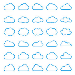 Cloud Icon Set. Vector