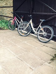 Fototapeta na wymiar Bicycles in the yard