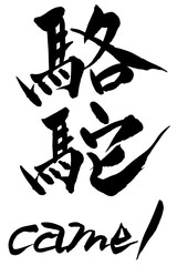 筆文字　駱駝　camel
