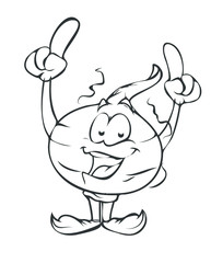 Cheerful Cartoon Onion Vector Drawing