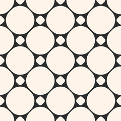 Vector mesh seamless pattern. Geometric texture with big and small circles