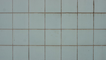 Blue ceramic tiles on the wall