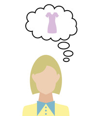 Frau überlegt - Kleid - Mode